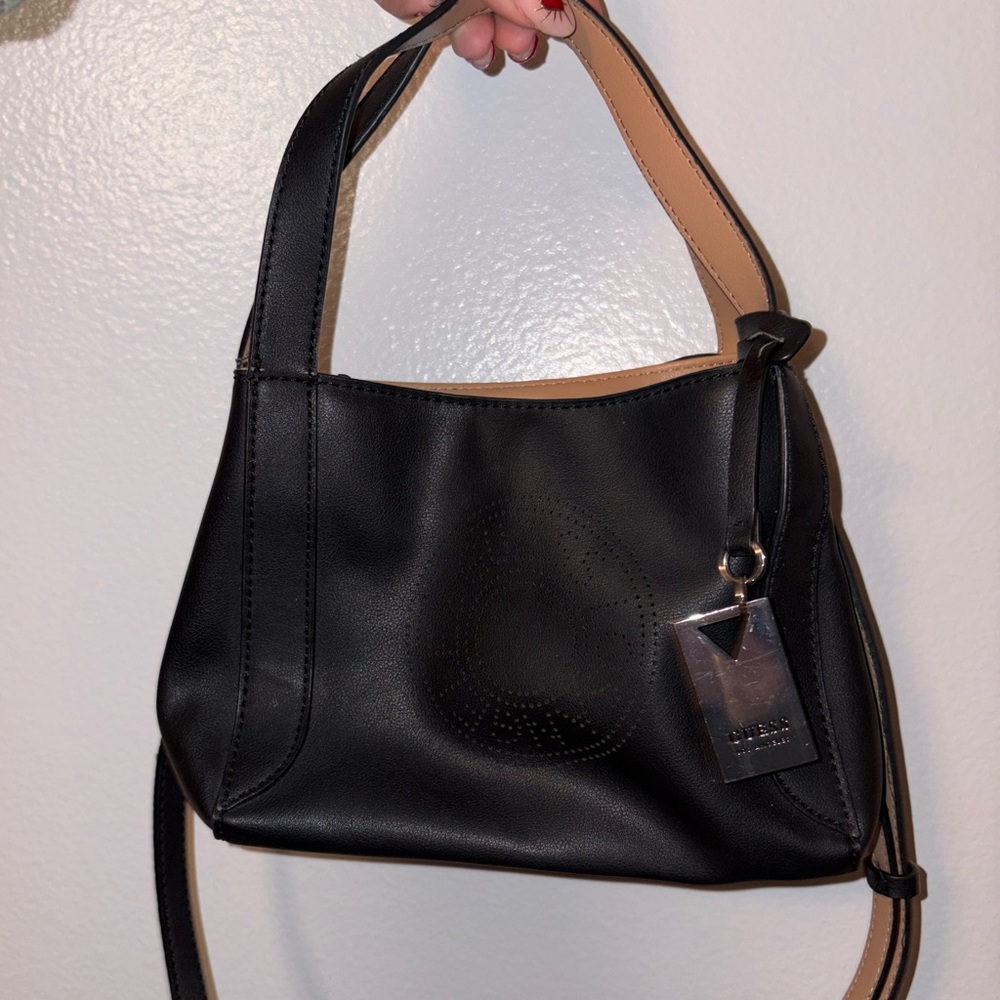 Guess Black and Tan Shoulder Bag